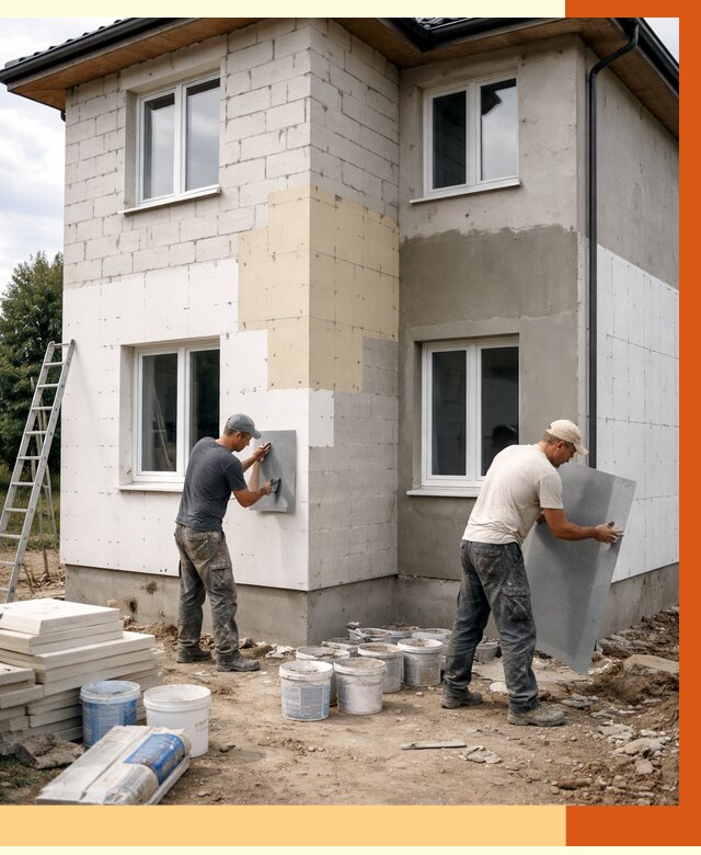 Утепление дома из газобетона в Лысьве от 4308 руб./м² — заказать у ТепломастерЛсь